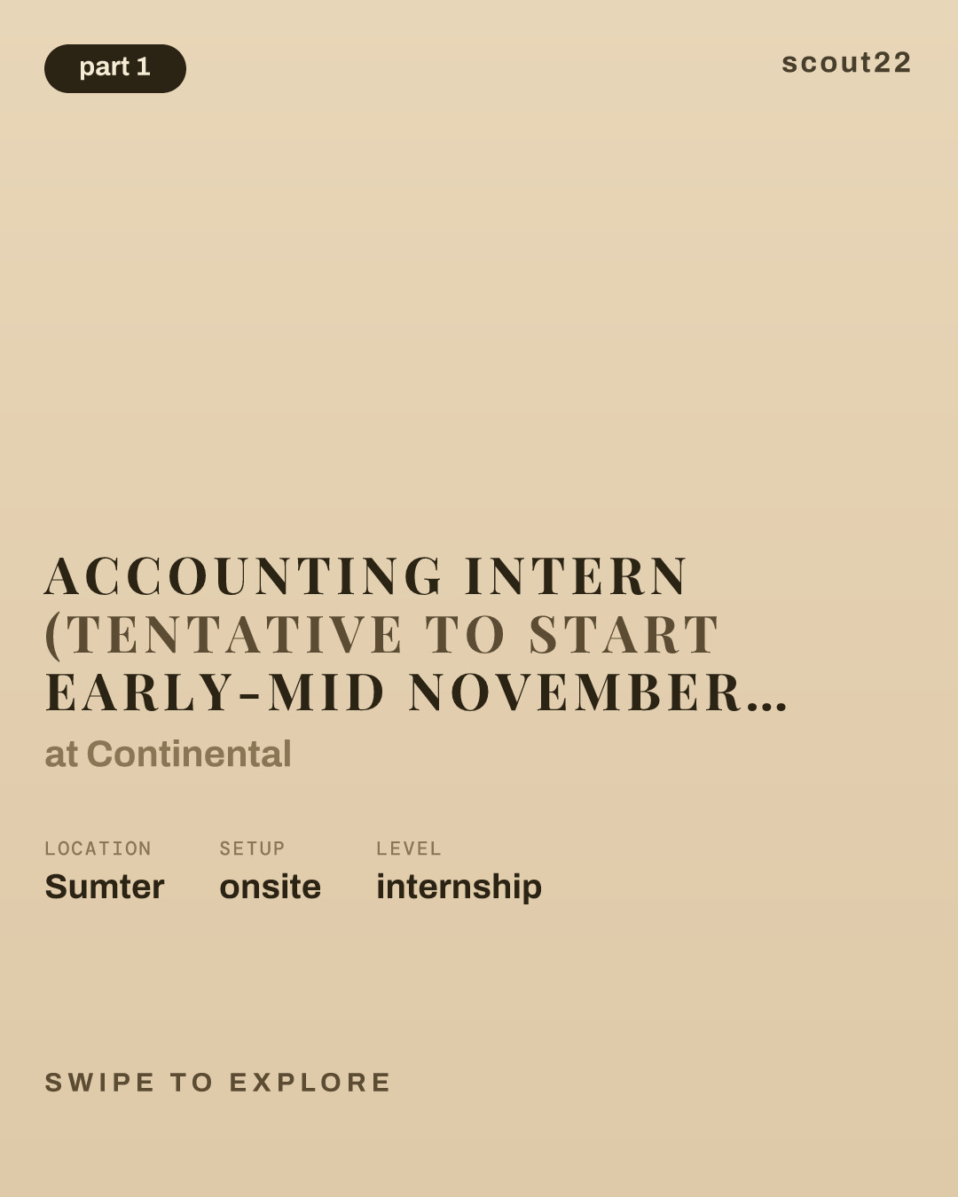 Accounting Intern (Tentative to start early-mid November 2026) at Continental