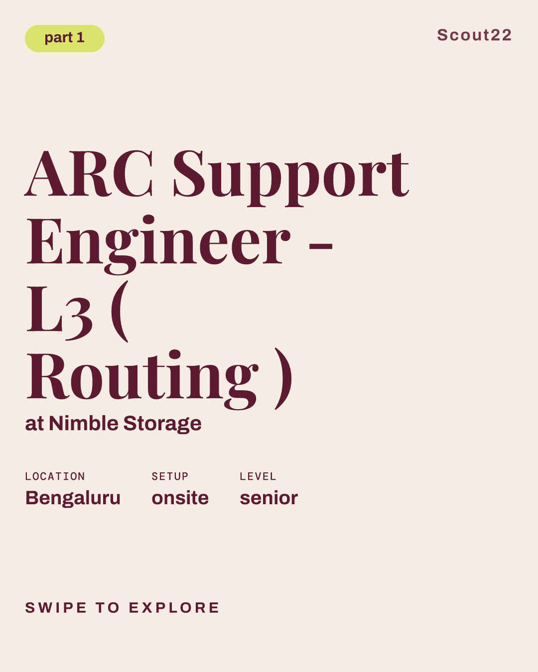 ARC Support Engineer - L3 ( Routing ) at Nimble Storage