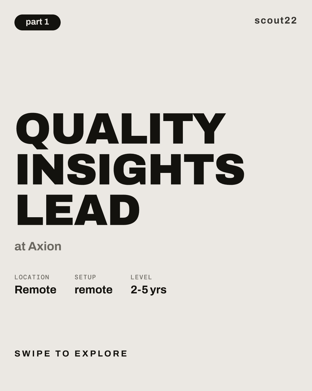Quality Insights Lead at Axion