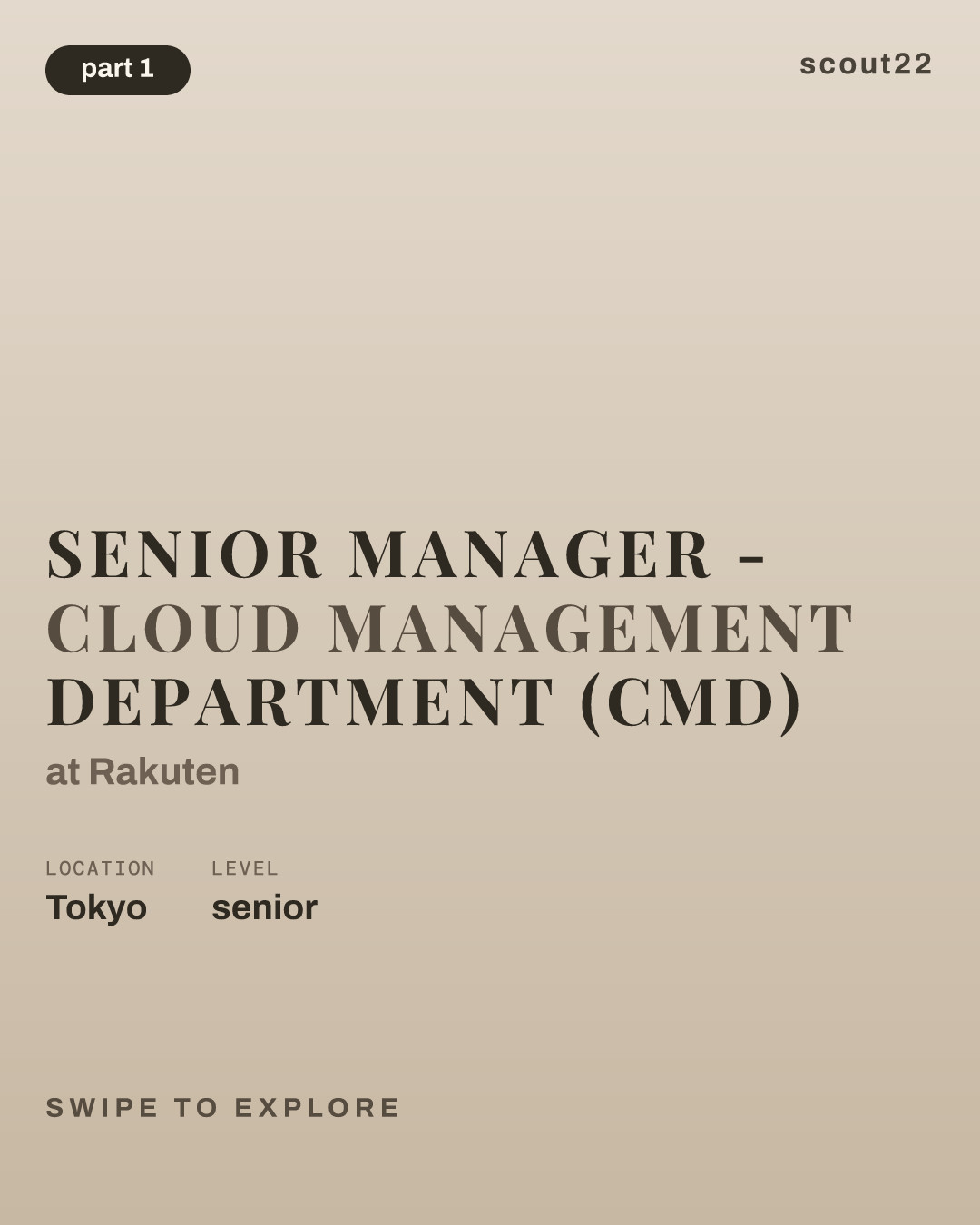 Senior Manager - Cloud Management Department (CMD) at Rakuten
