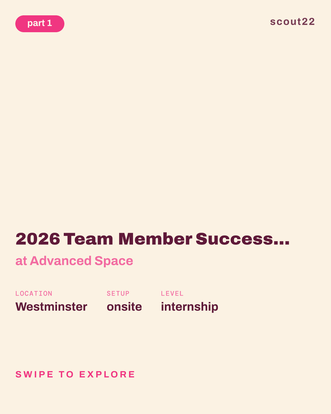 2026 Team Member Success Fall Internship at Advanced Space