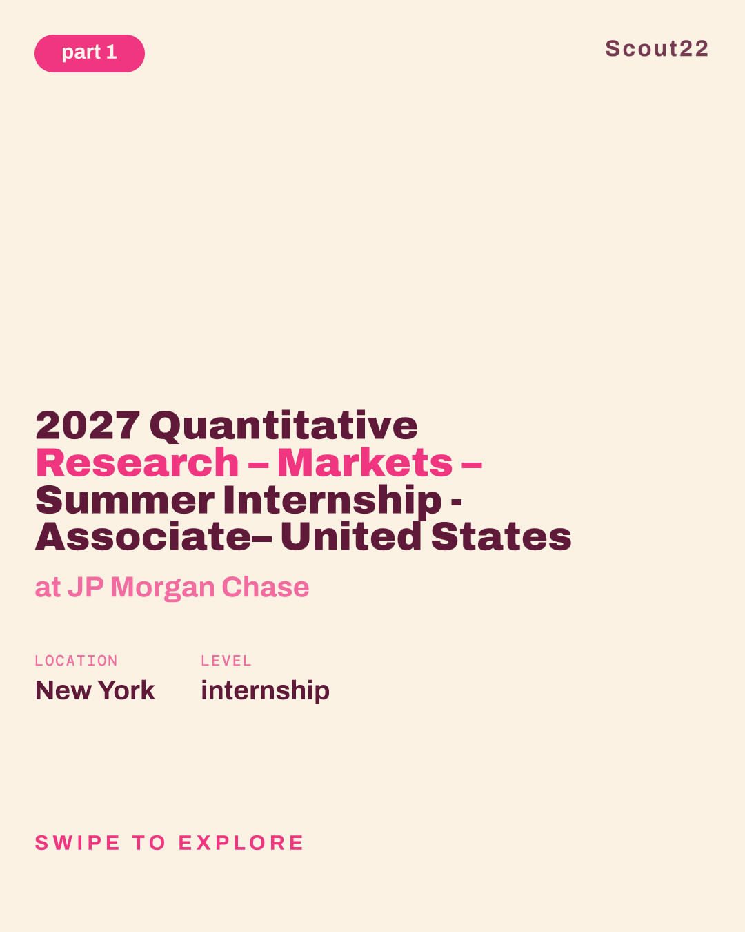 2027 Quantitative Research – Markets – Summer Internship - Associate– United States at JP Morgan Chase