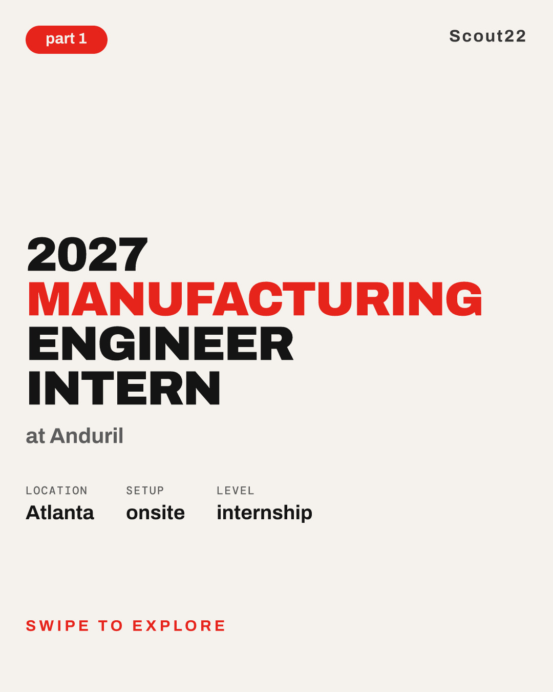 2027 Manufacturing Engineer Intern at Anduril
