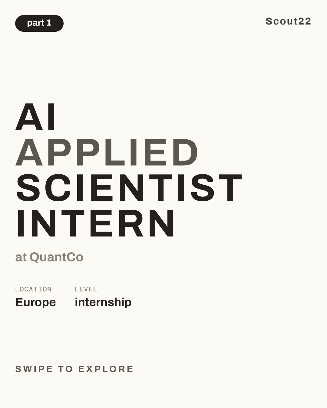AI Applied Scientist Intern at QuantCo