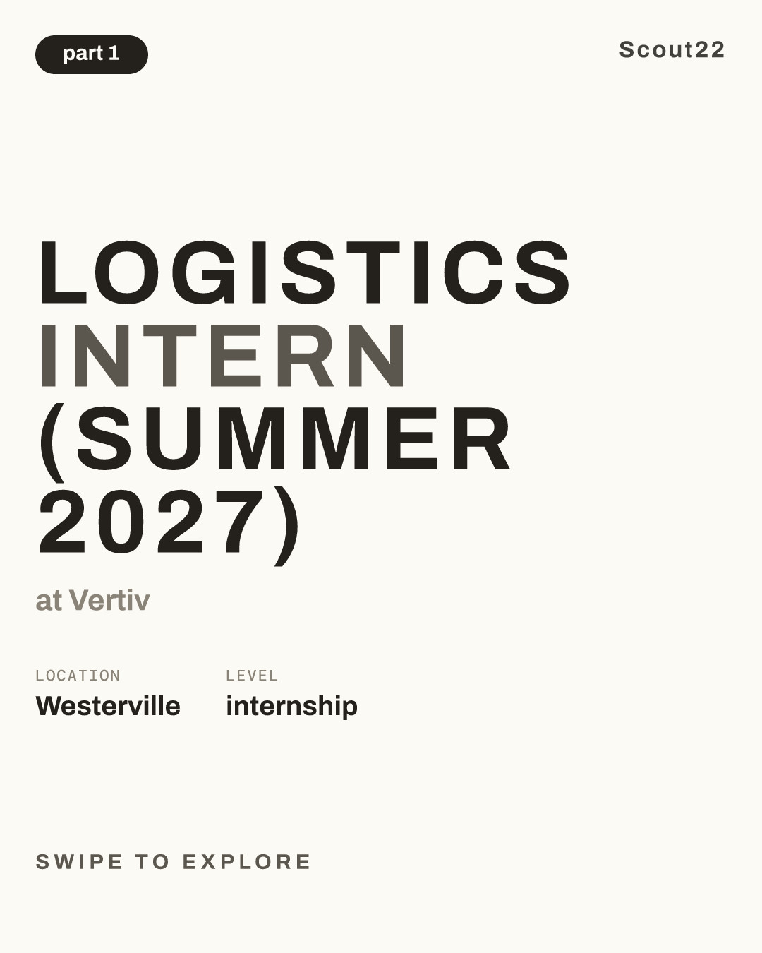 Logistics Intern (Summer 2027) at Vertiv