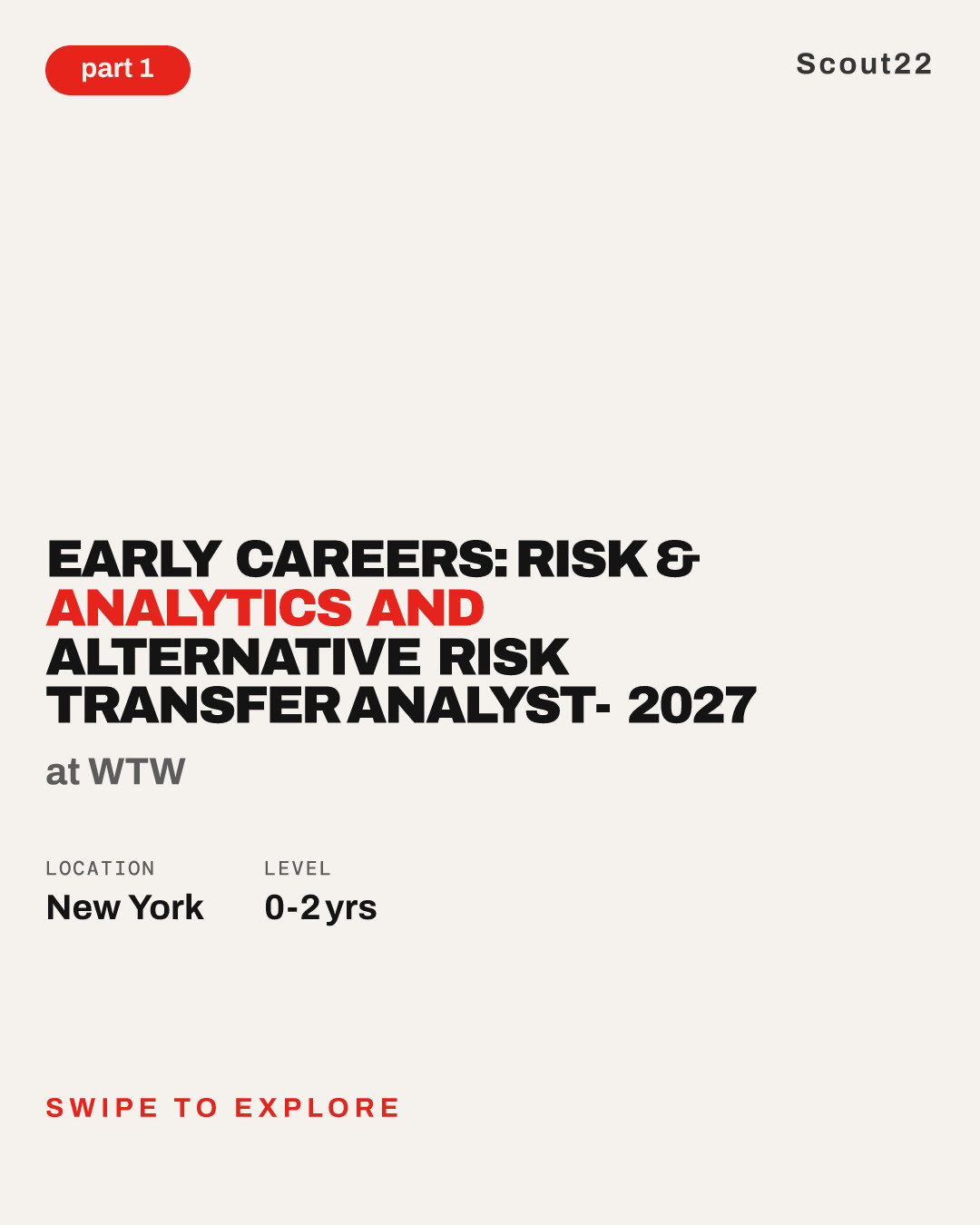 Early Careers: Risk & Analytics and Alternative Risk Transfer Analyst- 2027 at WTW