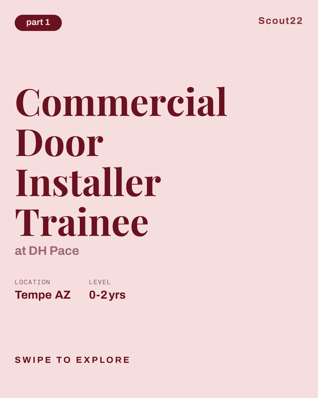 Commercial Door Installer Trainee at DH Pace