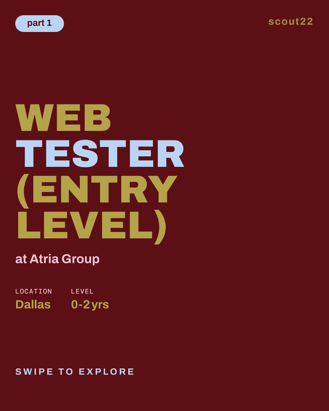 Web Tester (Entry level) at Atria Group