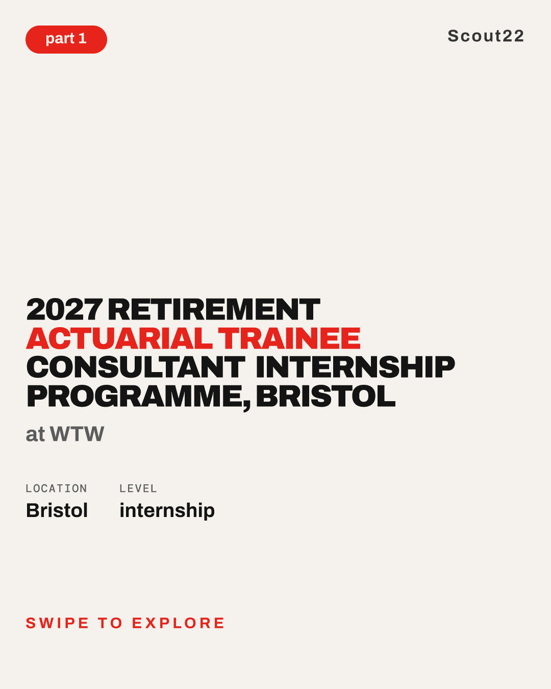 2027 Retirement Actuarial Trainee Consultant Internship Programme, Bristol at WTW