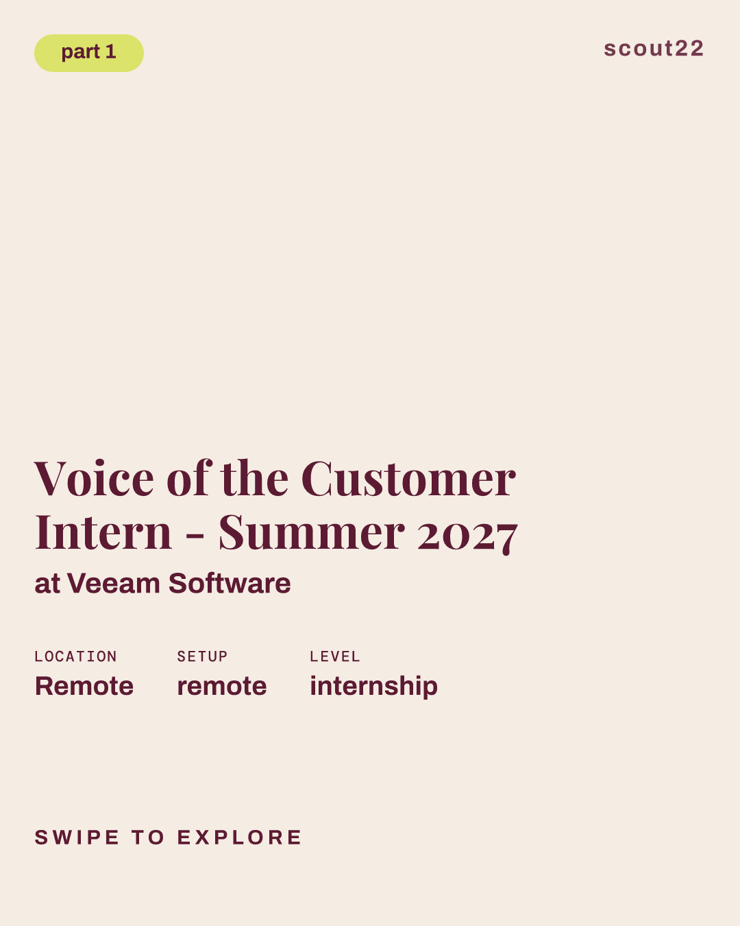 Voice of the Customer Intern - Summer 2027 at Veeam Software