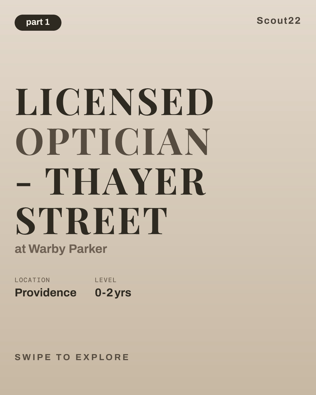 Licensed Optician - Thayer Street at Warby Parker