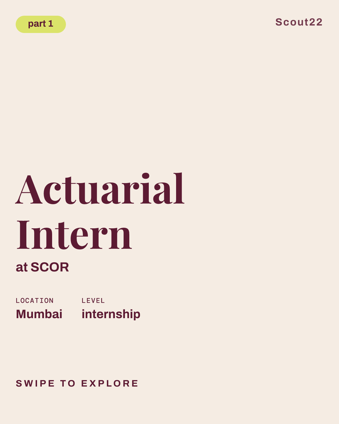 Actuarial Intern at SCOR