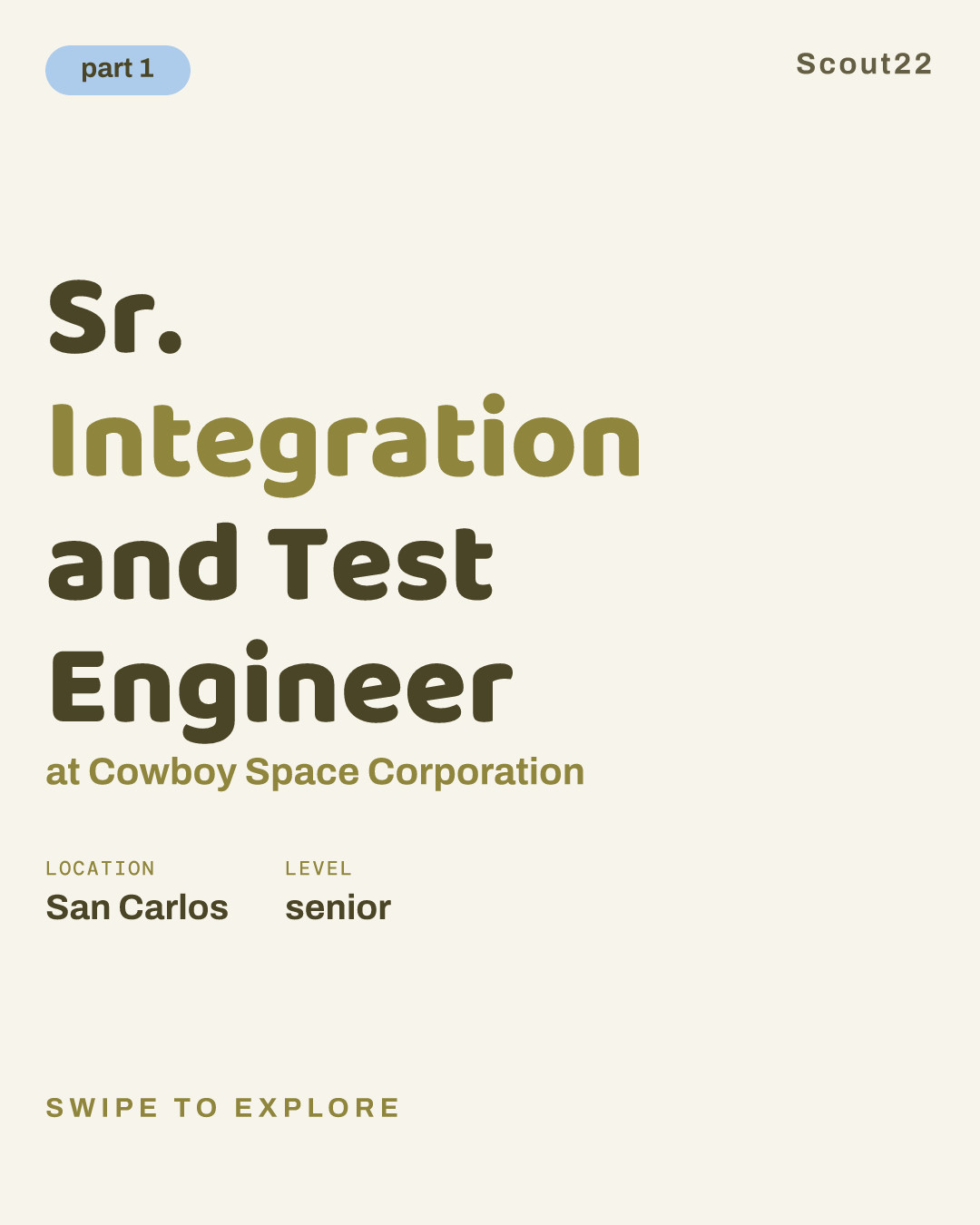 Sr. Integration and Test Engineer at Cowboy Space Corporation