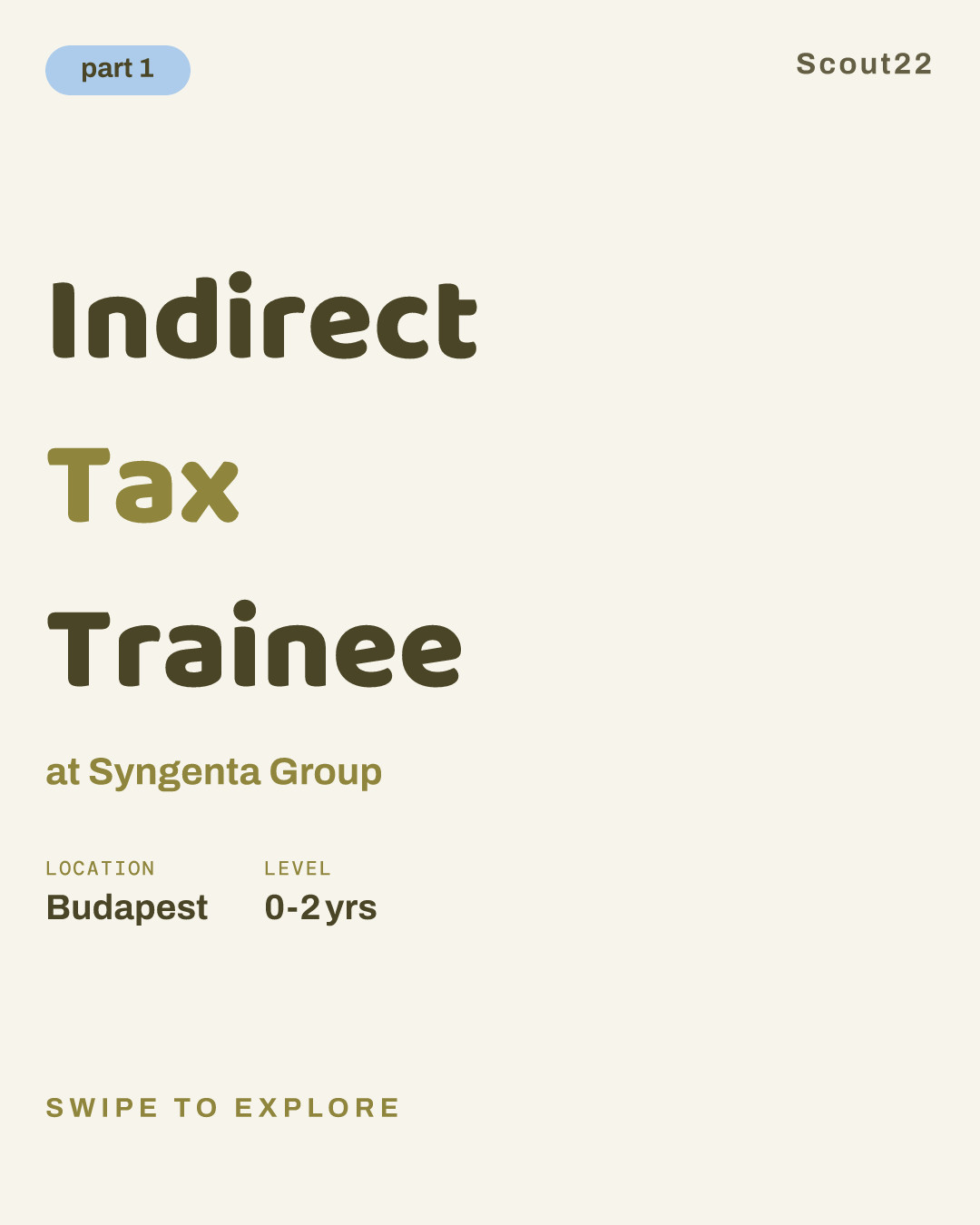 Indirect Tax Trainee at Syngenta Group