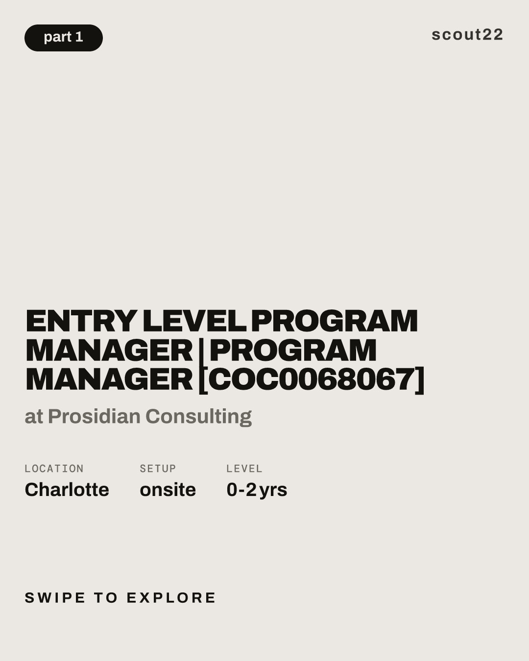 Entry Level Program Manager | Program Manager [COC0068067] at Prosidian Consulting