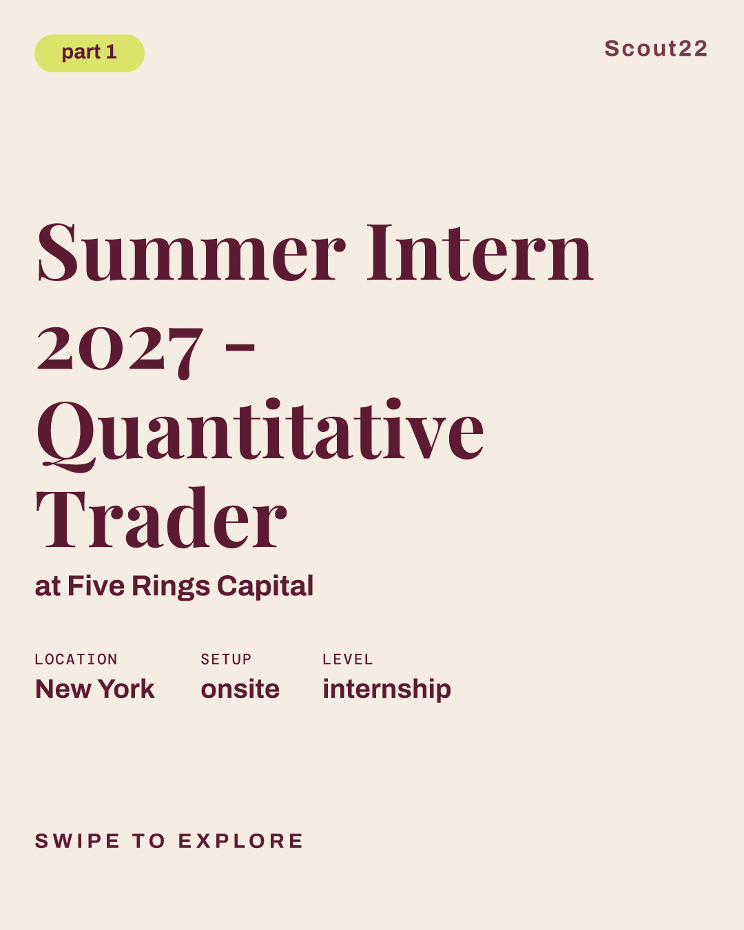 Summer Intern 2027 - Quantitative Trader at Five Rings Capital