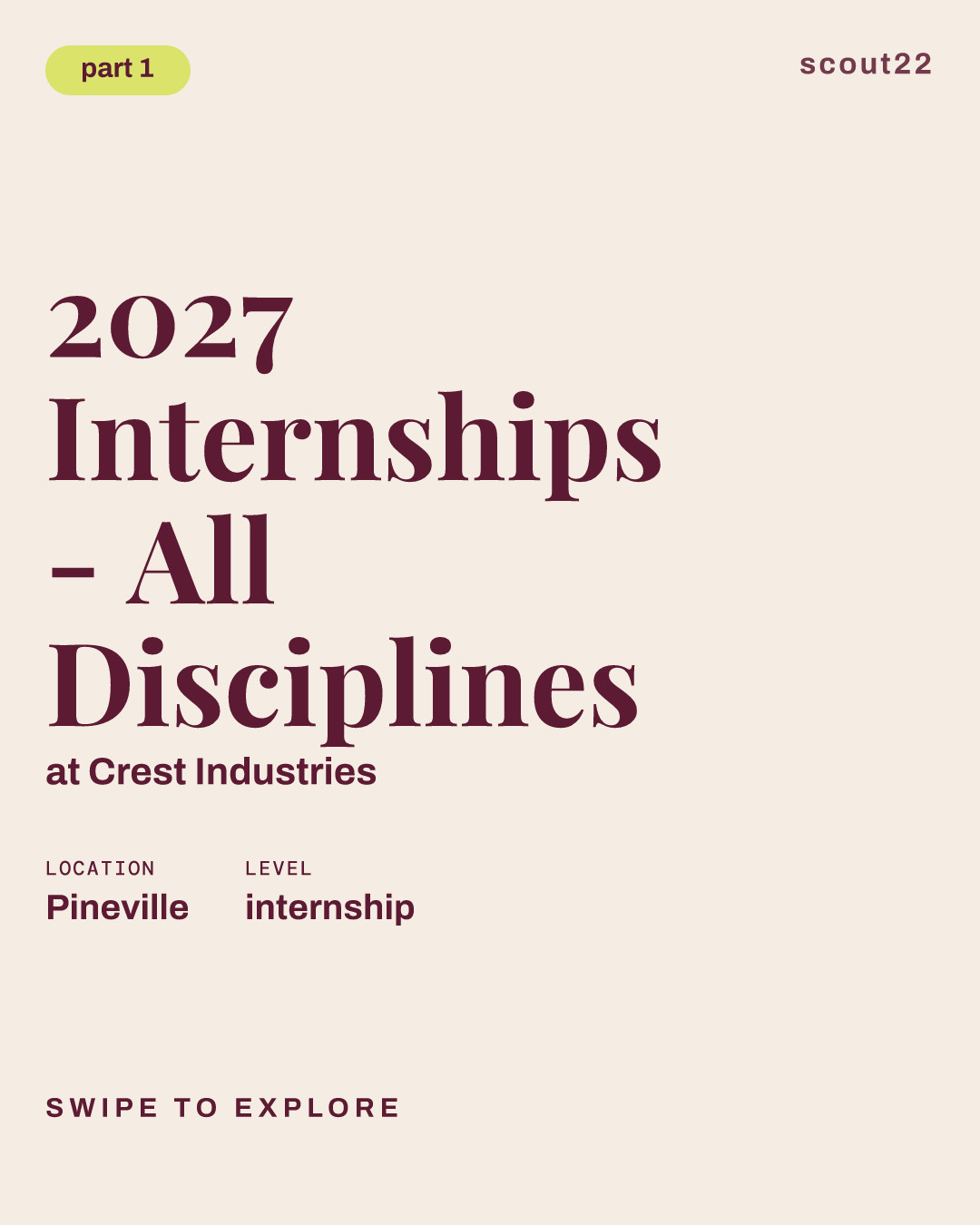 2027 Internships - All Disciplines at Crest Industries