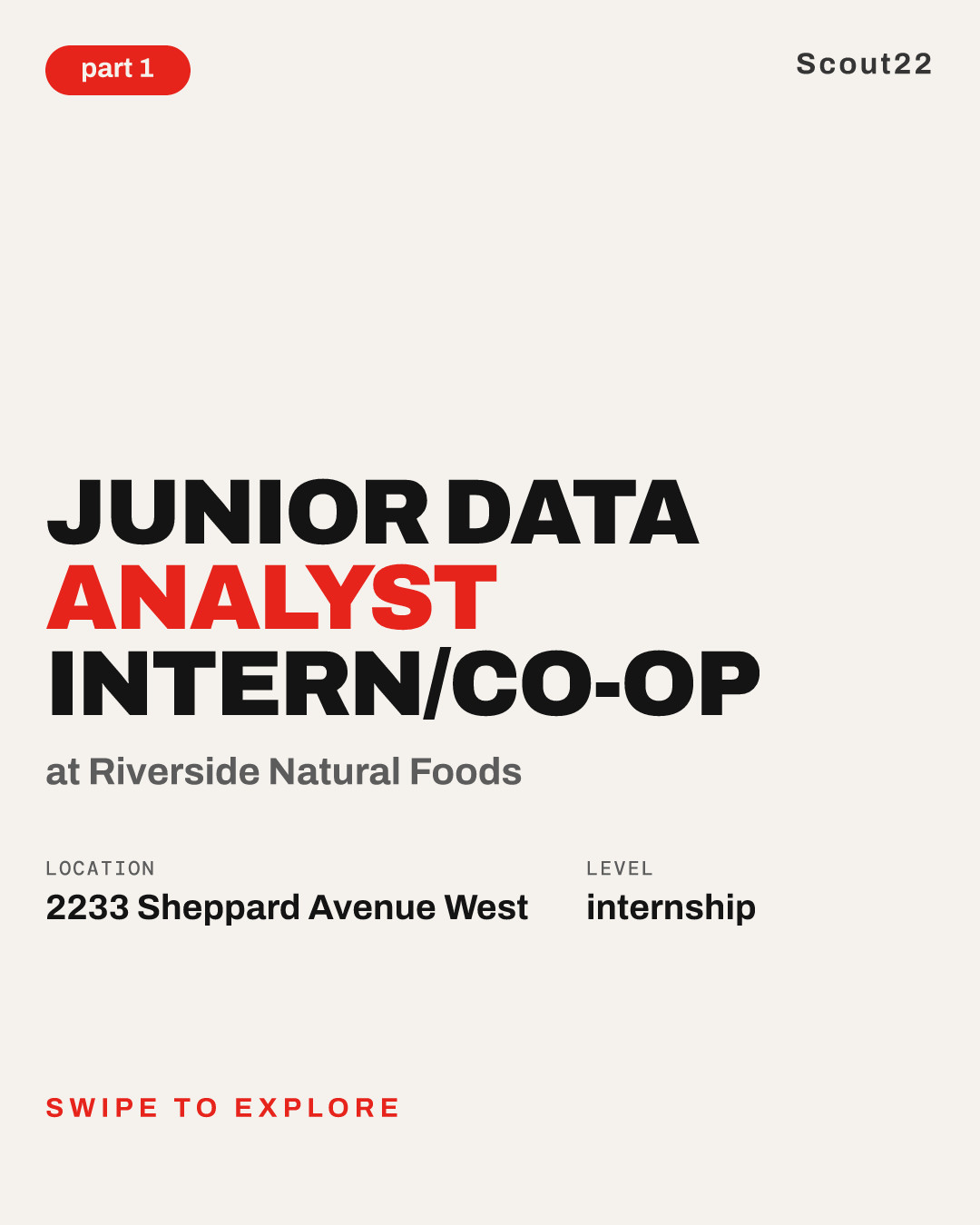 Junior Data Analyst Intern/Co-op at Riverside Natural Foods