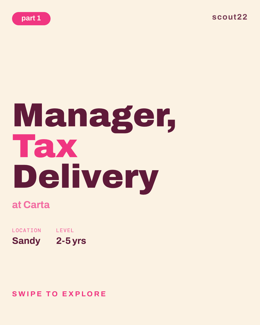 Manager, Tax Delivery at Carta