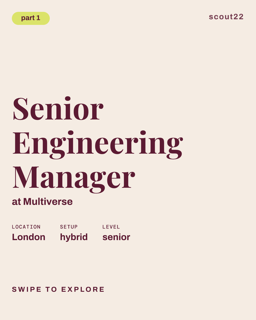 Senior Engineering Manager at Multiverse