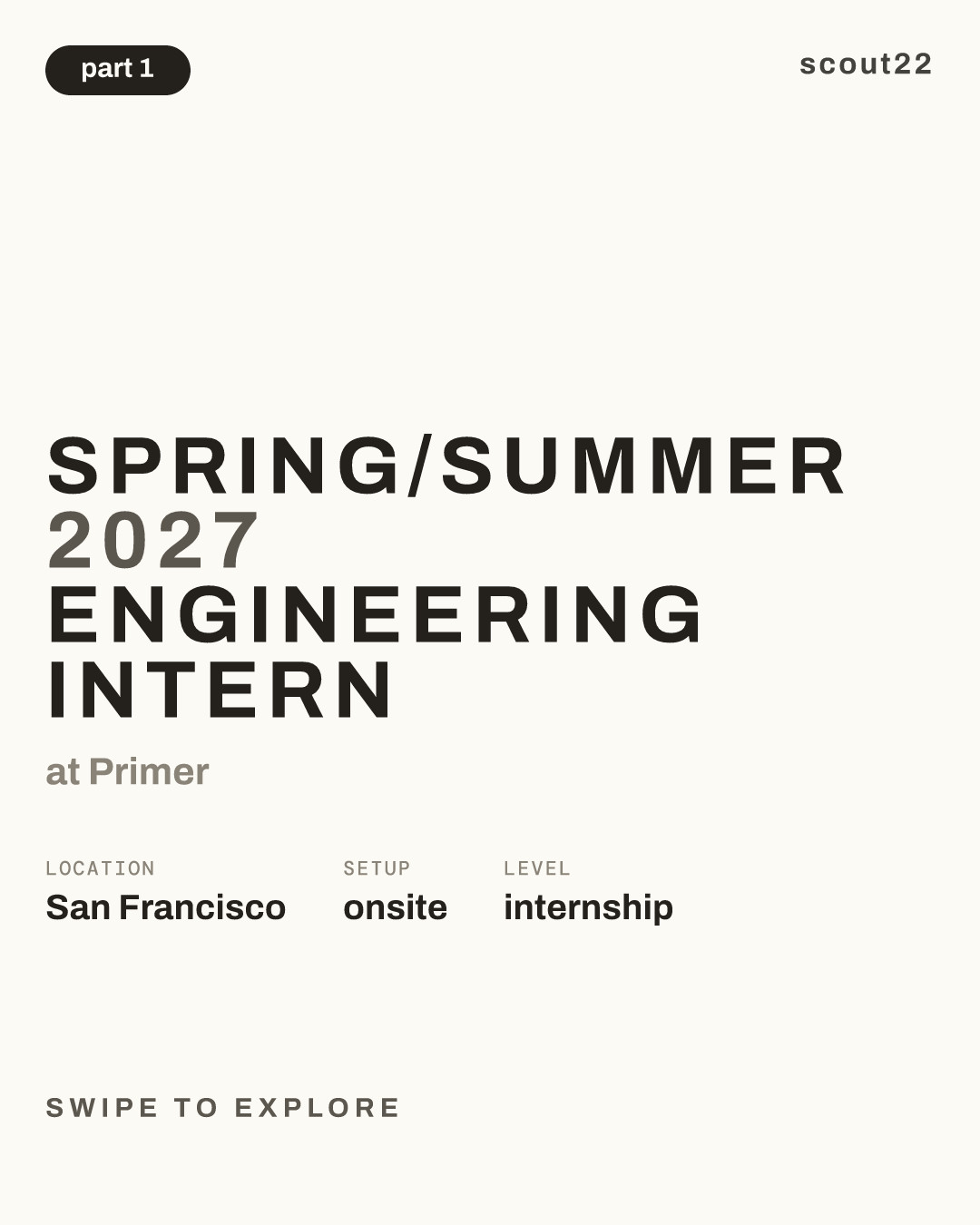 Spring/Summer 2027 Engineering Intern at Primer