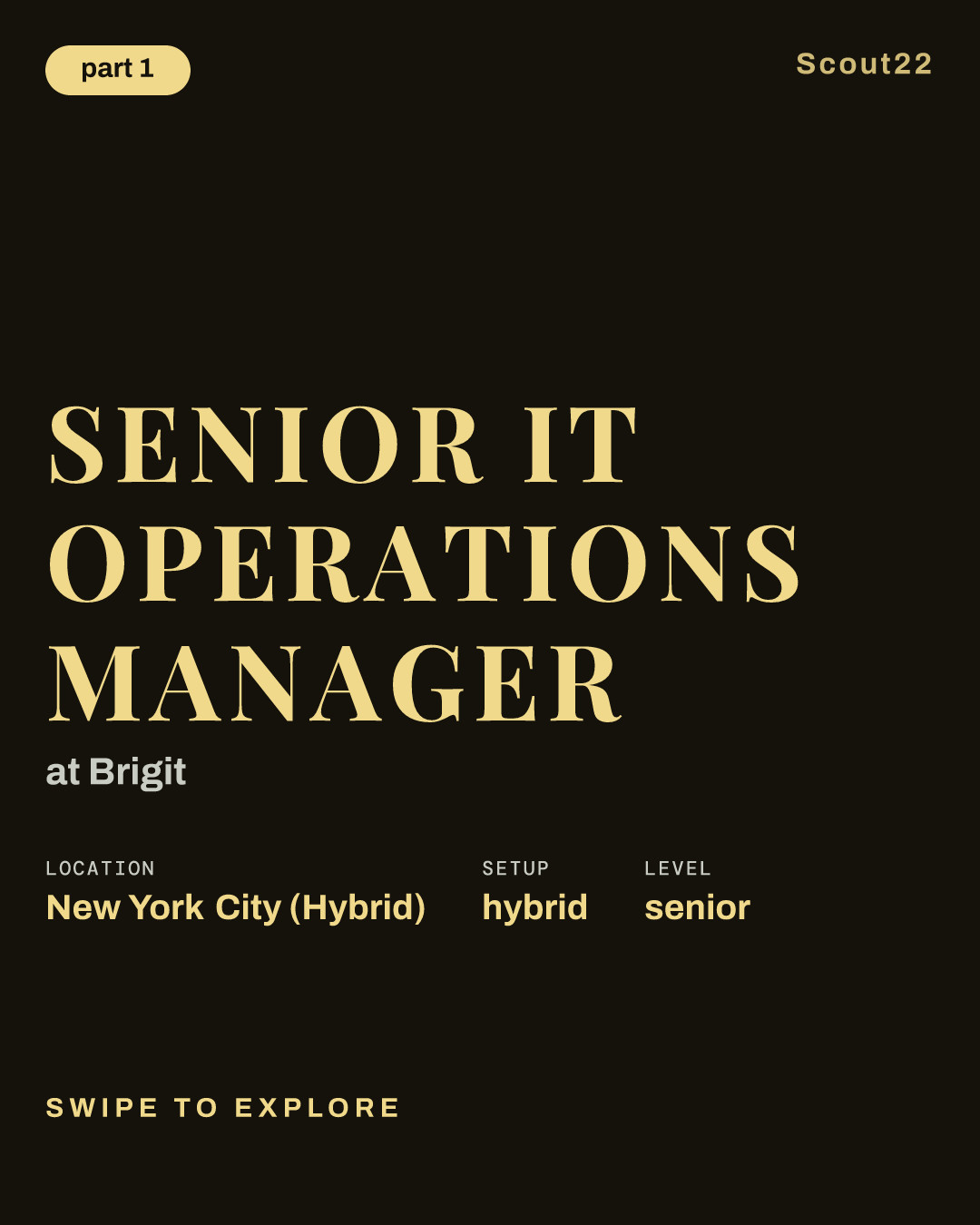 Senior IT Operations Manager at Brigit