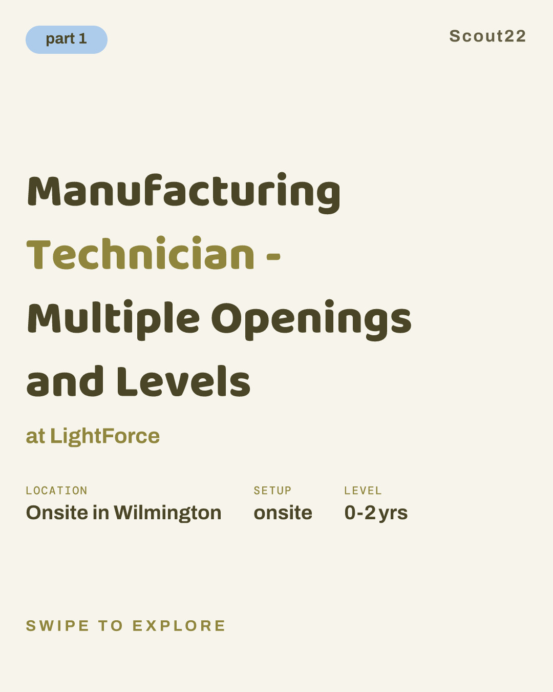 Manufacturing Technician - Multiple Openings and Levels at LightForce