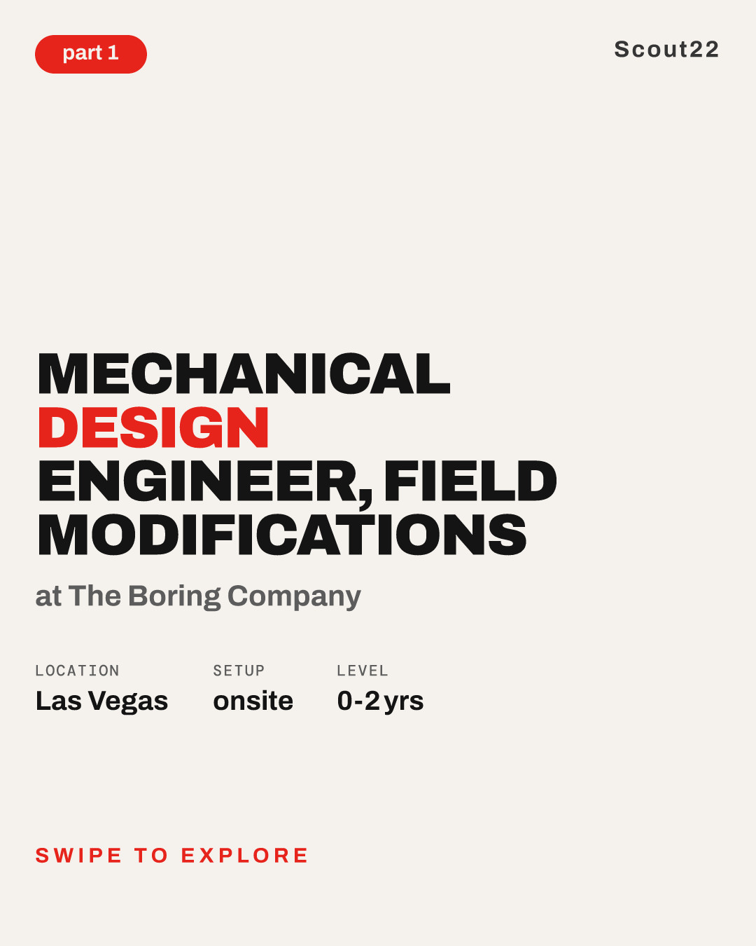 Mechanical Design Engineer, Field Modifications at The Boring Company