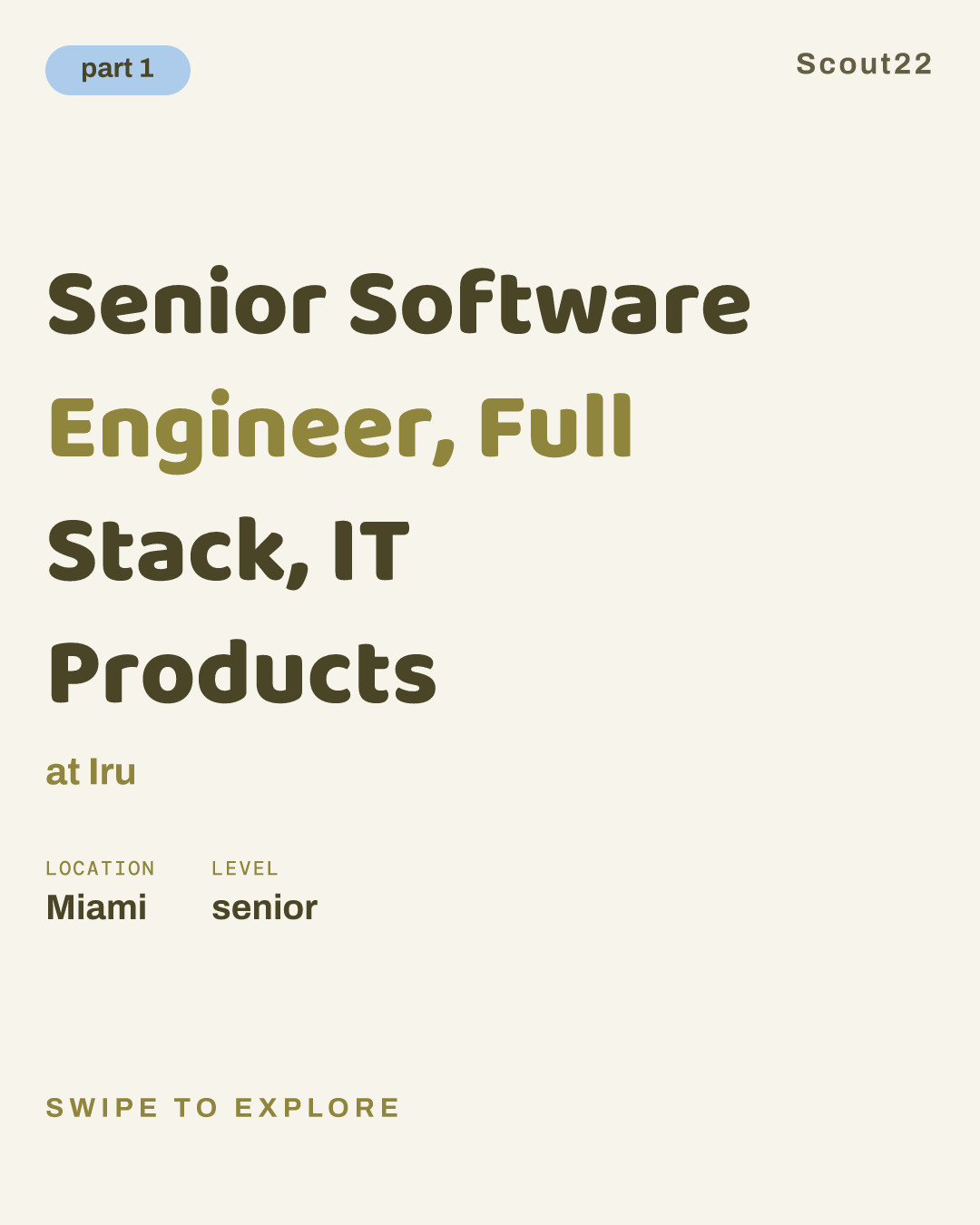 Senior Software Engineer, Full Stack, IT Products at Iru