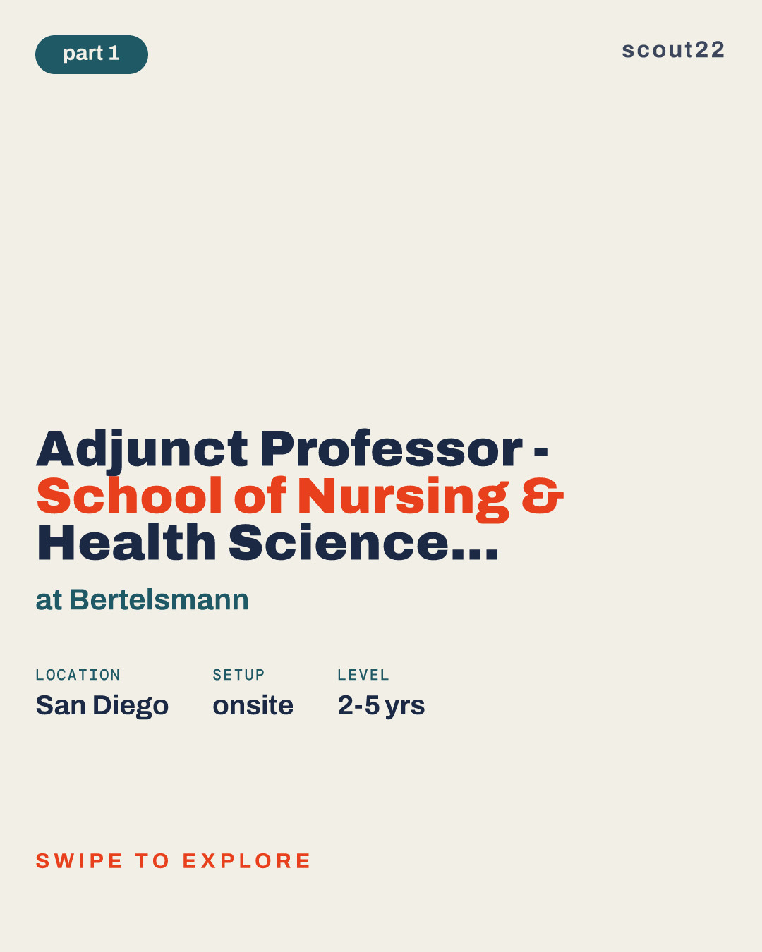 Adjunct Professor - School of Nursing & Health Science: Master of Occupational Therapy - San Diego Campus Candidate Pool at Bertelsmann