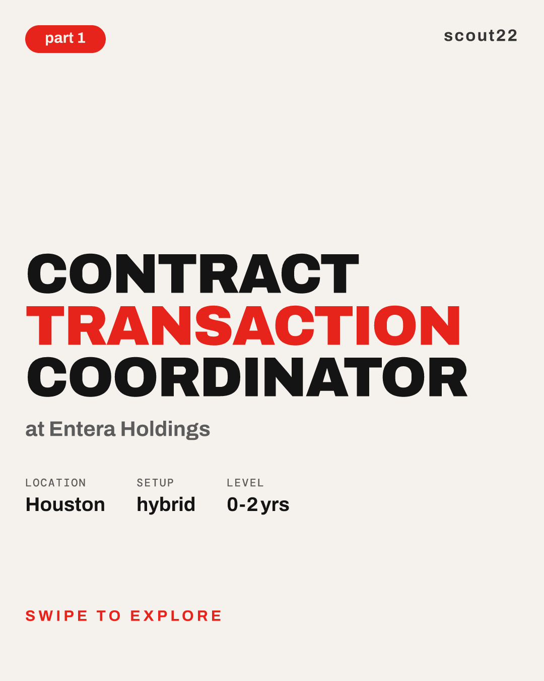 Contract Transaction Coordinator at Entera Holdings
