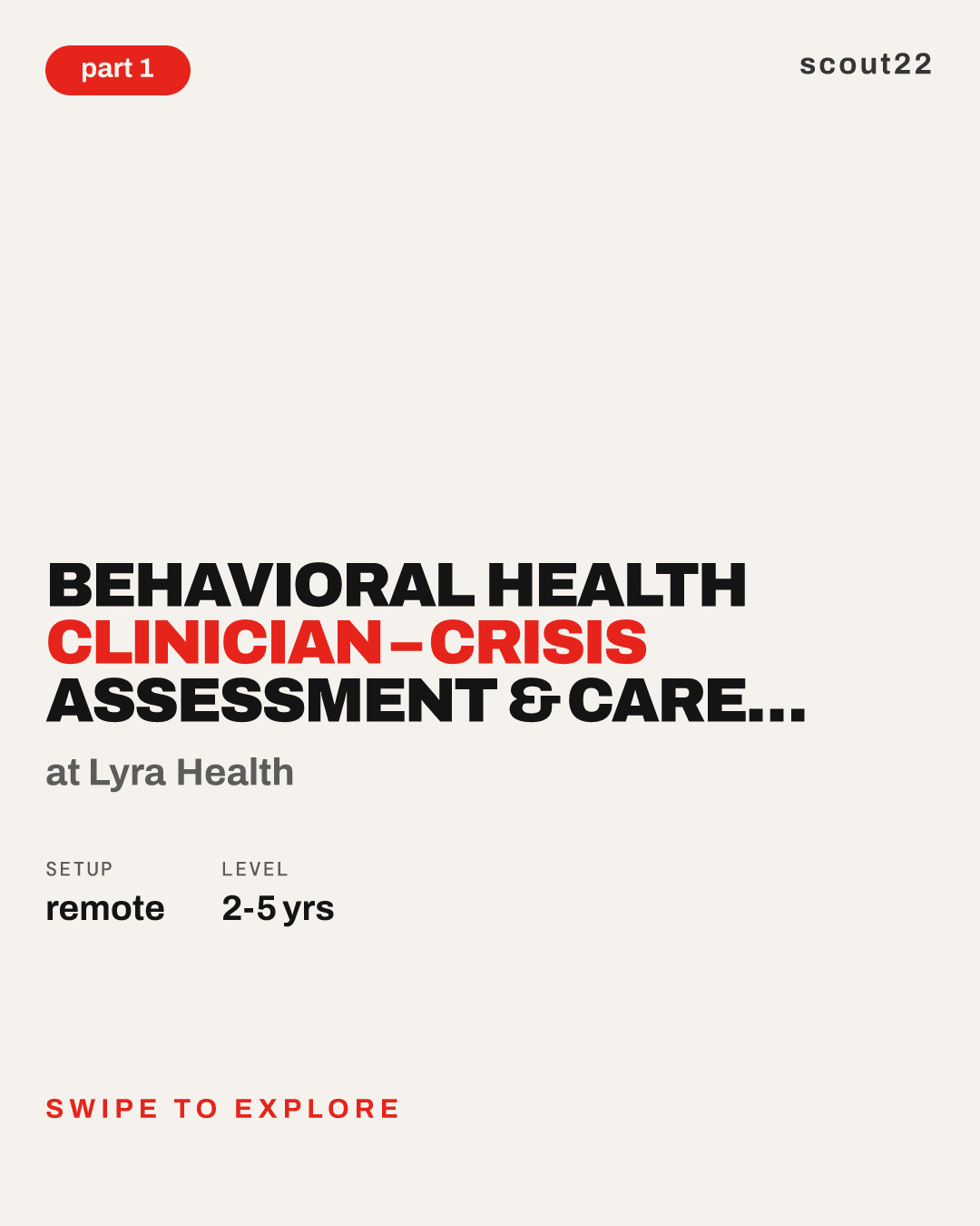 Behavioral Health Clinician – Crisis Assessment & Care Navigation at Lyra Health