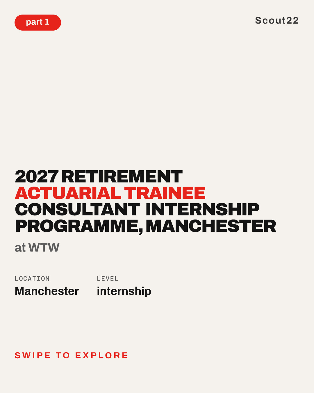 2027 Retirement Actuarial Trainee Consultant Internship Programme, Manchester at WTW