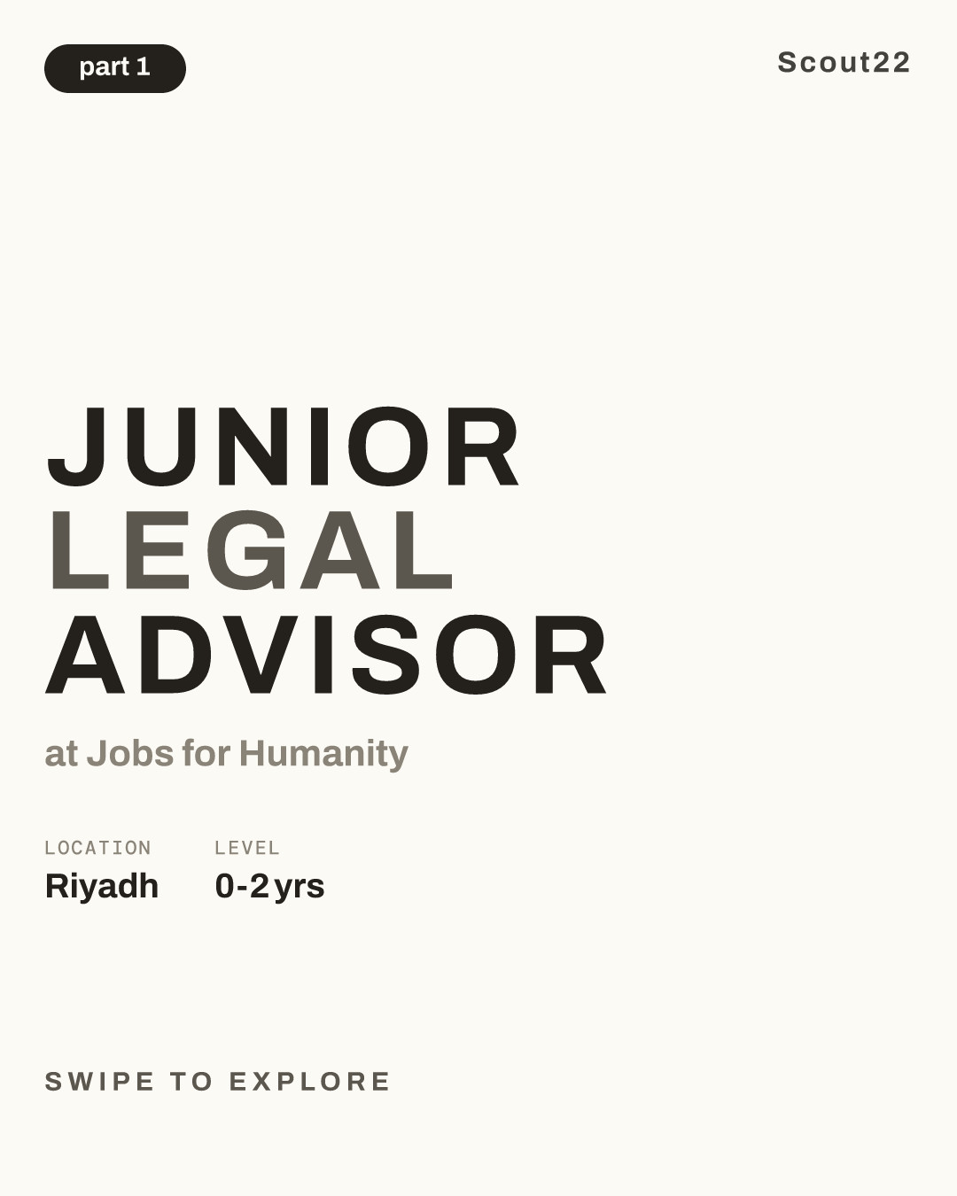 Junior Legal Advisor at Jobs for Humanity