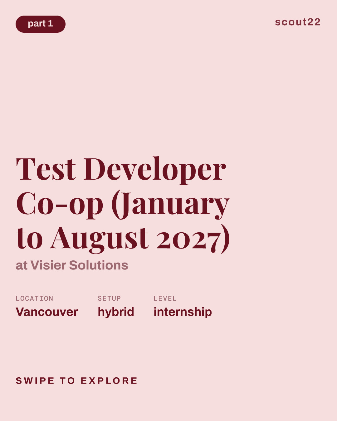 Test Developer Co-op (January to August 2027) at Visier Solutions