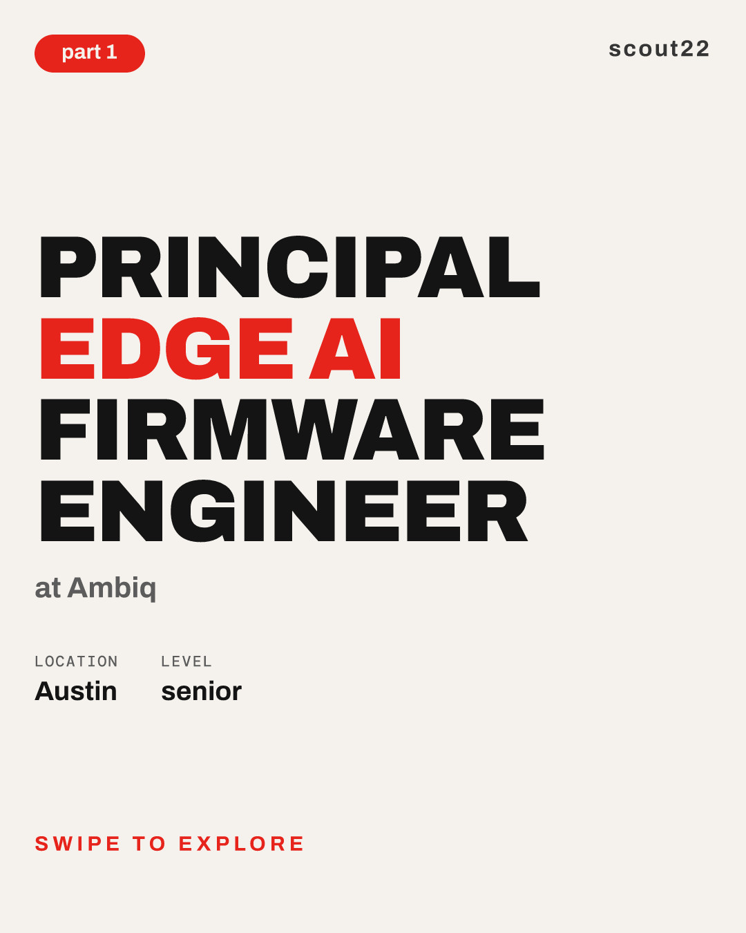 Principal Edge AI Firmware Engineer at Ambiq