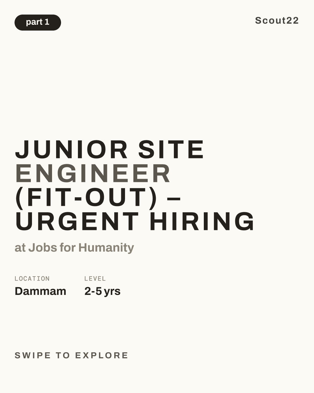 Junior Site Engineer (Fit-Out) – Urgent Hiring at Jobs for Humanity