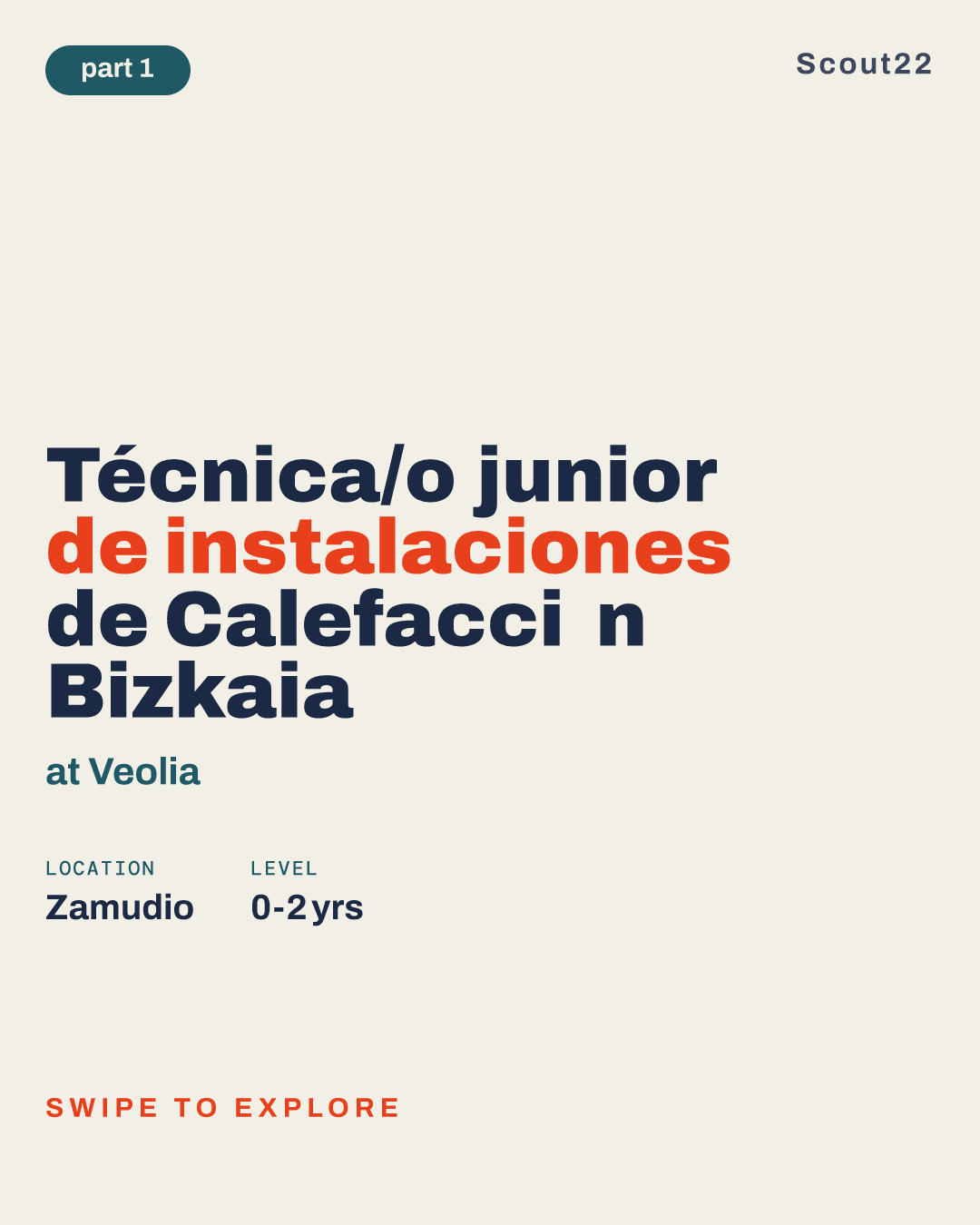 Técnica/o junior de instalaciones de Calefacción Bizkaia at Veolia