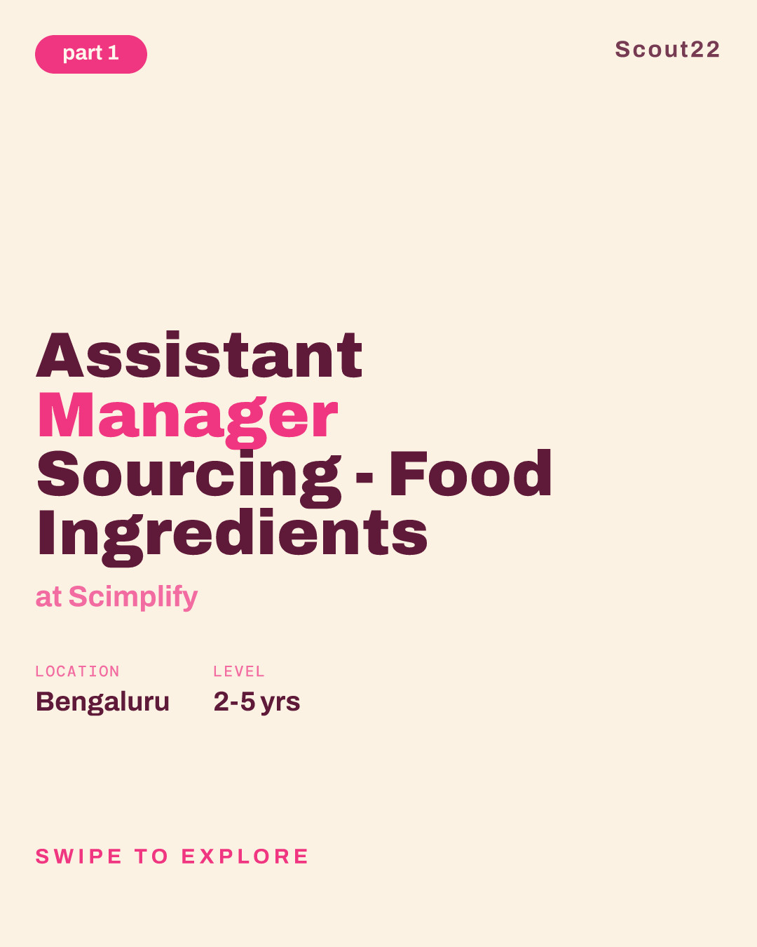 Assistant Manager Sourcing - Food Ingredients at Scimplify
