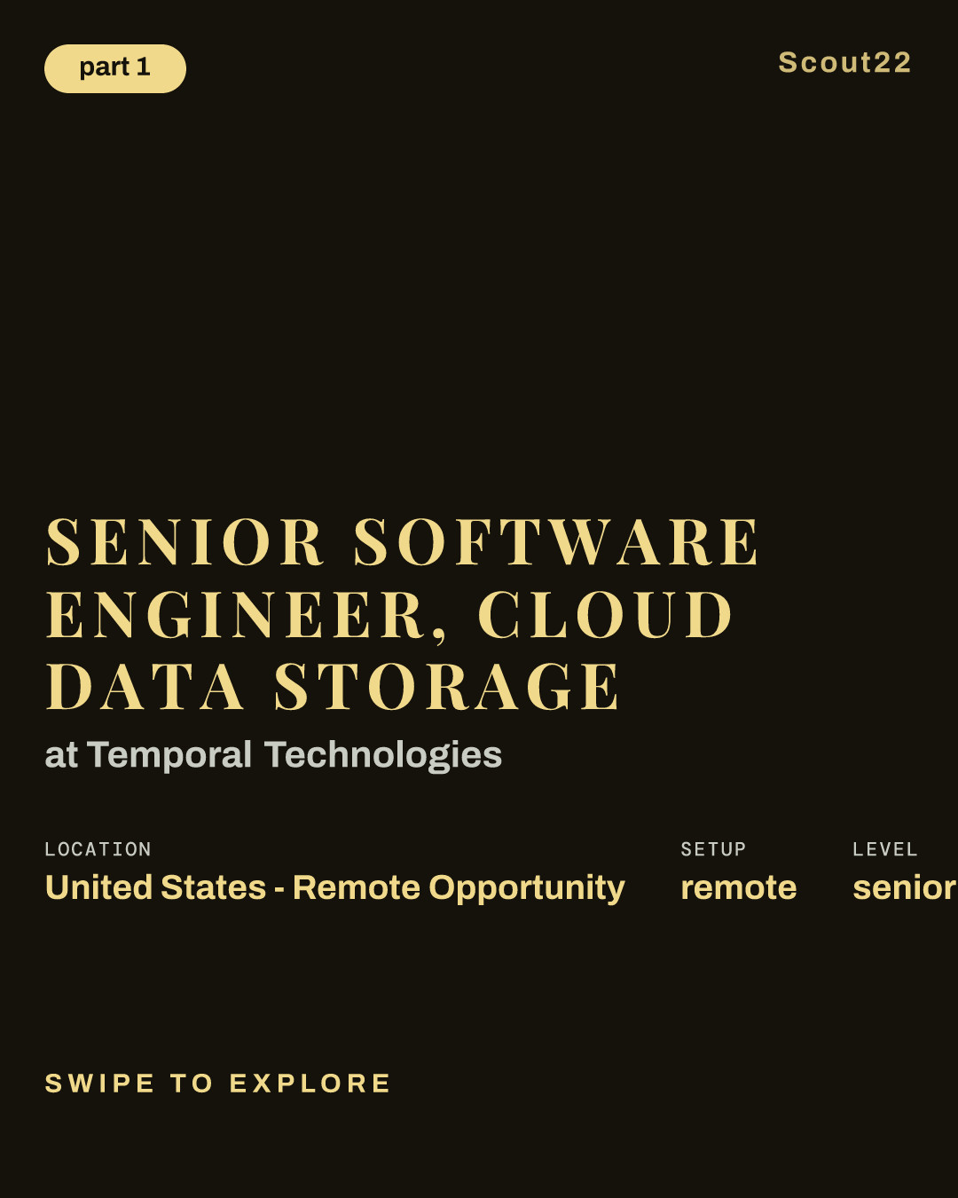 Senior Software Engineer, Cloud Data Storage at Temporal Technologies