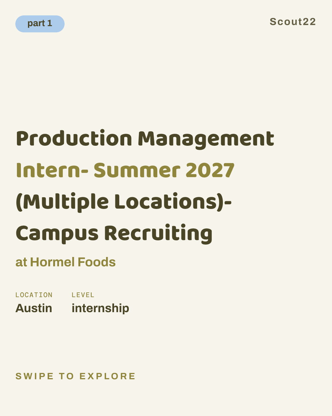 Production Management Intern- Summer 2027 (Multiple Locations)- Campus Recruiting at Hormel Foods