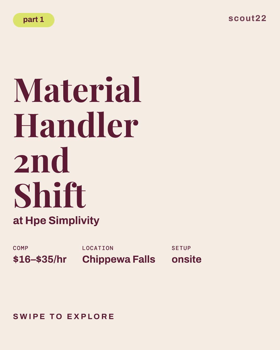 Material Handler 2nd Shift at Hpe Simplivity