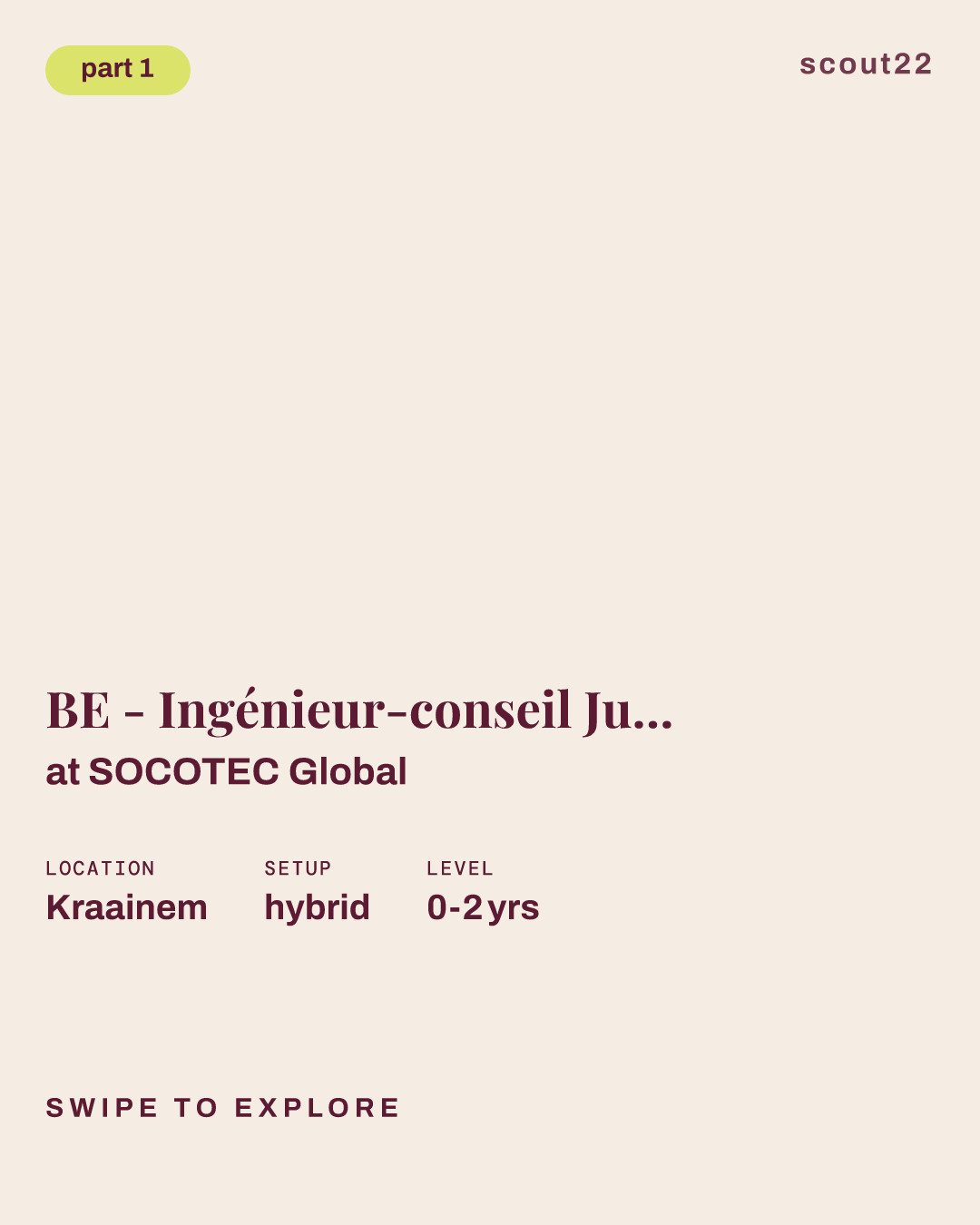 BE - Ingénieur-conseil Junior en techniques spéciales MEP // Junior-adviesingenieur in speciale MEP-technieken at SOCOTEC Global