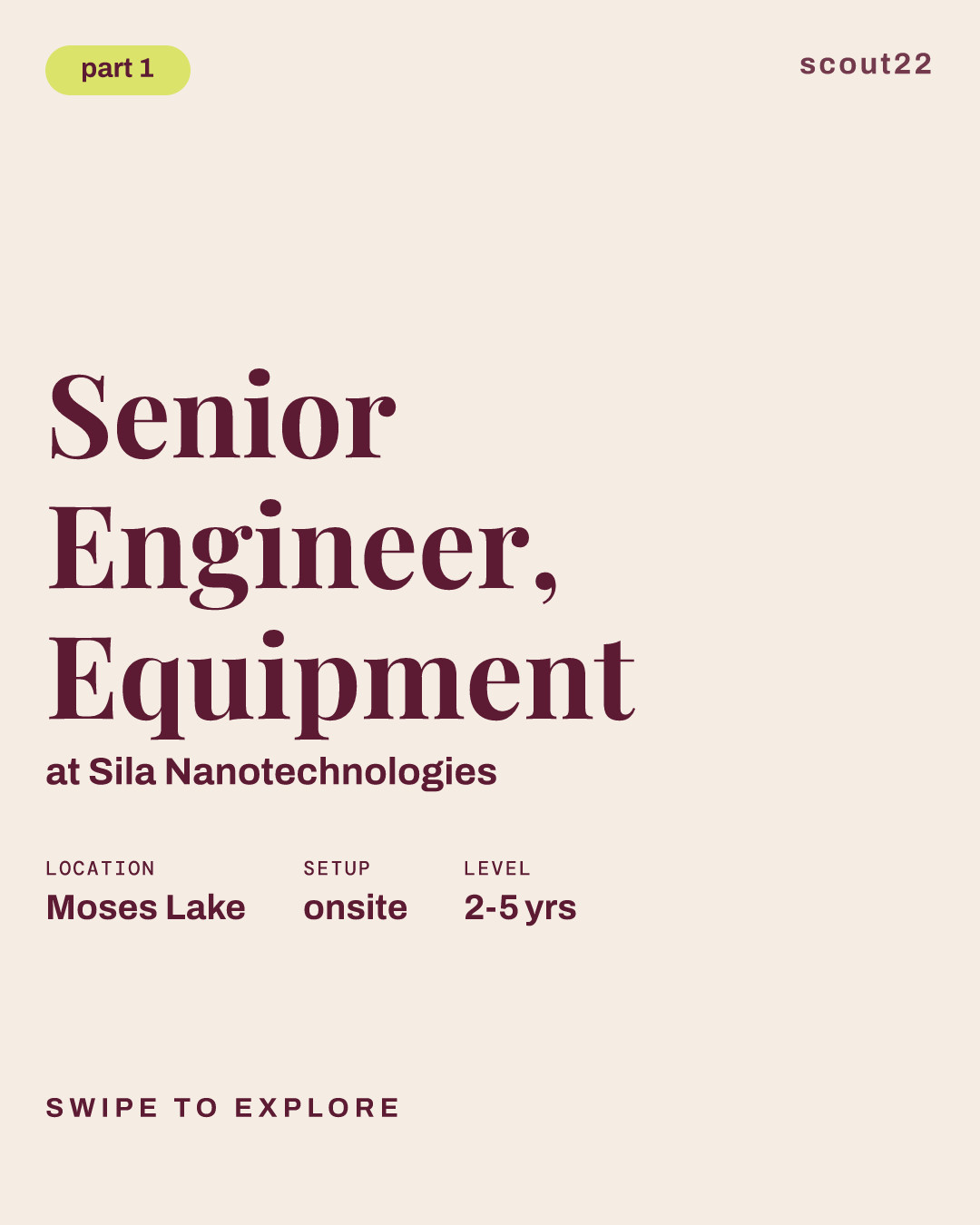 Senior Engineer, Equipment at Sila Nanotechnologies