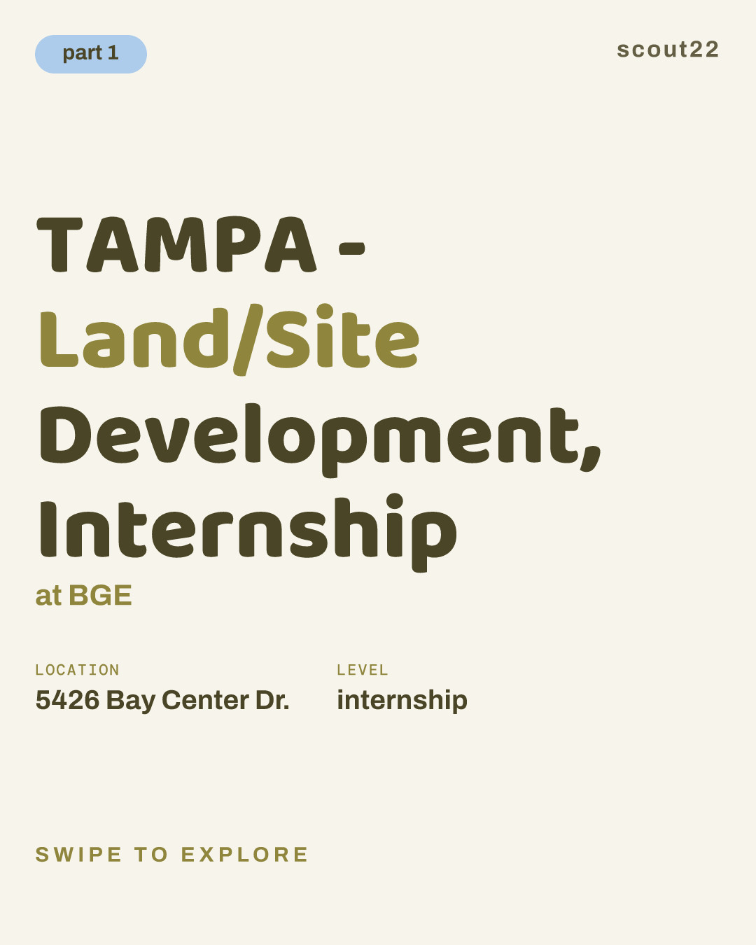 TAMPA  - Land/Site Development, Internship at BGE