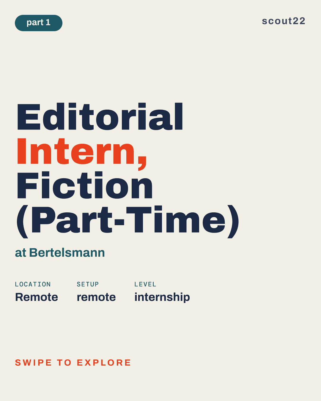 Editorial Intern, Fiction (Part-Time) at Bertelsmann