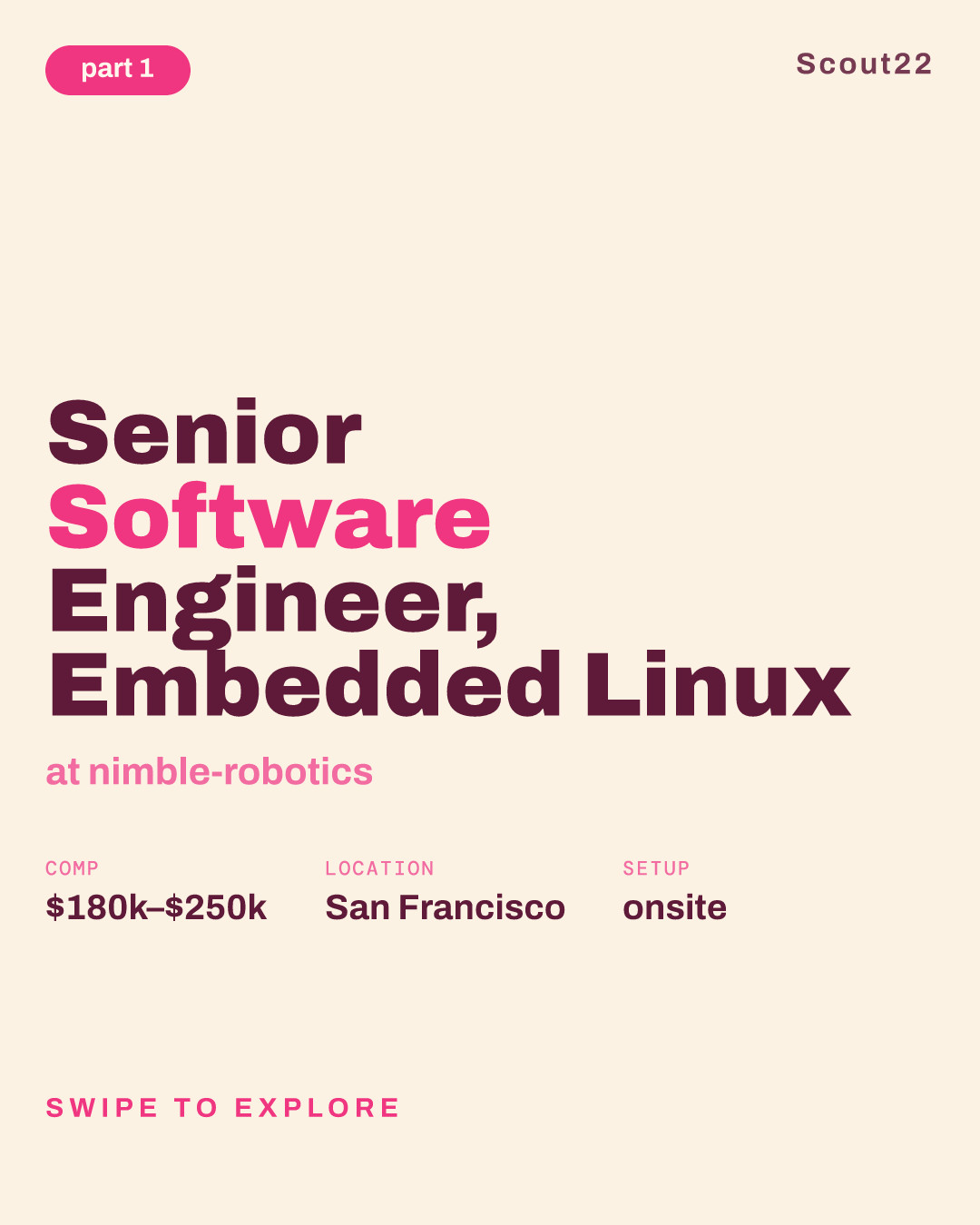 Senior Software Engineer, Embedded Linux at nimble-robotics