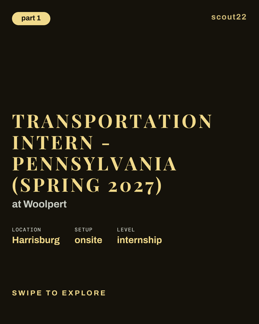 Transportation Intern - Pennsylvania (Spring 2027) at Woolpert