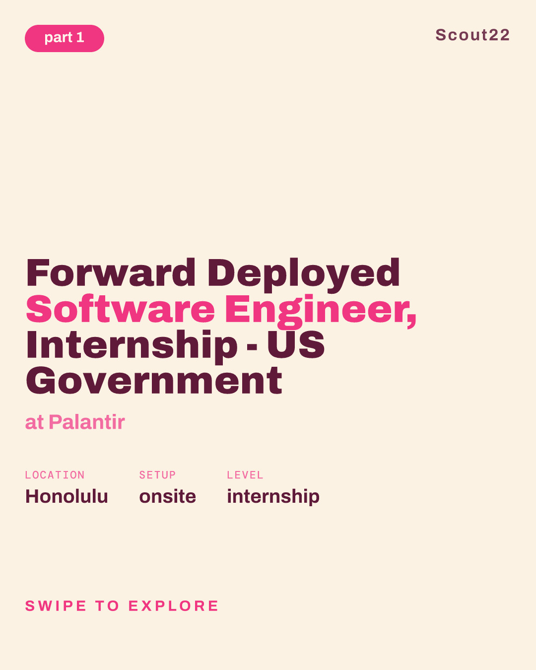 Forward Deployed Software Engineer, Internship - US Government at Palantir