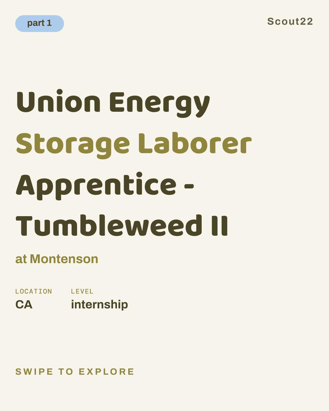 Union Energy Storage Laborer Apprentice - Tumbleweed II at Montenson